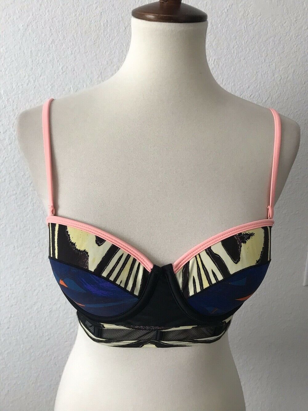 River Island Swim Multicolor Mesh Padded Bikini Top